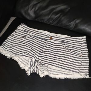Zara blue and white striped shorts